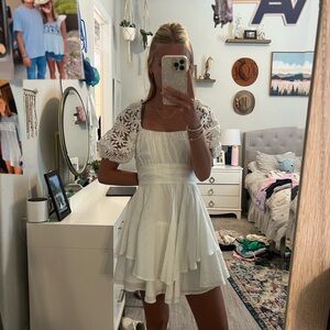 Lucy in the Sky White Sleeveless Sundress